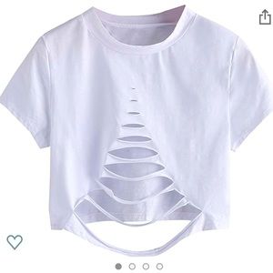 Distressed crop top